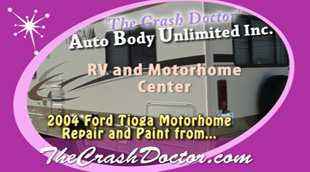 ford tioga motorhome painting by www.thecrashdoctor.com