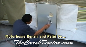 motorhome priming and dent repair photo from www.thecrashdoctor.com