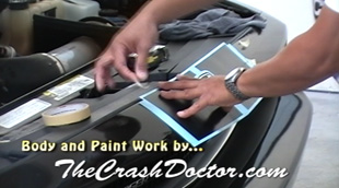 pinstripe and emblem decal work by www.thecrashdoctor.com