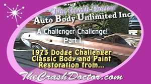1973 Dodge Challenger restoration photo from www.thecrashdoctor.com