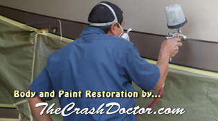 damon motorhome paint repair job pin striping detail 