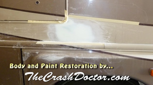 motorhome side damage paint repair from www.thecrashdoctor.com