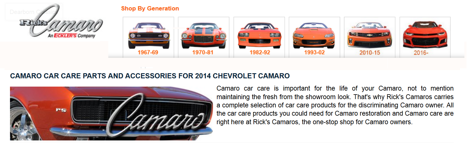 Camaro custom car kits discount pricing