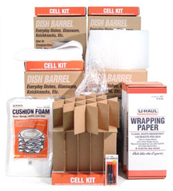 Large to medium moving, storage and shipping U-Haul boxes