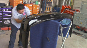 auto body unlimted best auto body shop in simi valley installs bumper on hond civic salvage repair paint www.thecrashdoctor.com photo